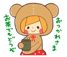 Girl wearing a variety of hood sticker #3332368