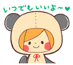 Girl wearing a variety of hood sticker #3332370