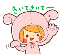 Girl wearing a variety of hood sticker #3332372