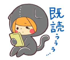 Girl wearing a variety of hood sticker #3332373