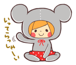 Girl wearing a variety of hood sticker #3332374