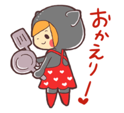 Girl wearing a variety of hood sticker #3332375