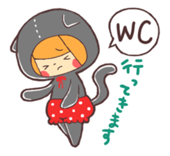 Girl wearing a variety of hood sticker #3332376