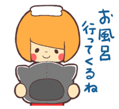 Girl wearing a variety of hood sticker #3332377