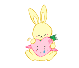 Be moved to tears (Heart & Rabbit) sticker #3333717