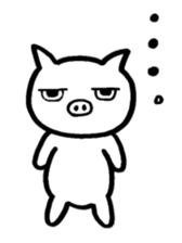 Go white pig sticker #3334329