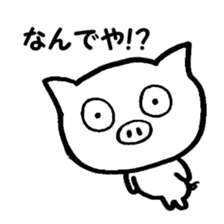 Go white pig sticker #3334359
