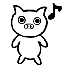 Go white pig sticker #3334360