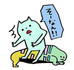 Kansai-born cat and monsters sticker #3339444