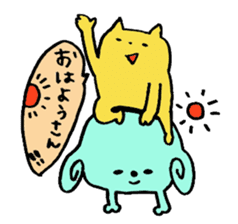 Kansai-born cat and monsters sticker #3339446