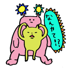Kansai-born cat and monsters sticker #3339451