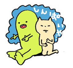 Kansai-born cat and monsters sticker #3339470