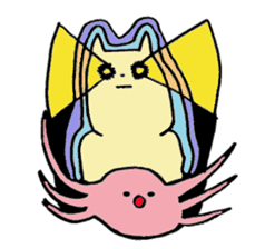 Kansai-born cat and monsters sticker #3339478