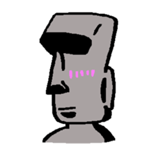 Surreal moai sticker #3342427
