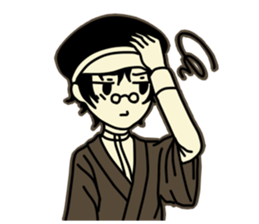 Cute Taisho Showa retro design Sticker sticker #3344562