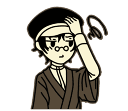 Cute Taisho Showa retro design Sticker sticker #3344562