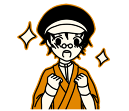 Cute Taisho Showa retro design Sticker sticker #3344563