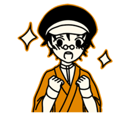 Cute Taisho Showa retro design Sticker sticker #3344563