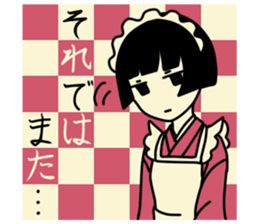 Cute Taisho Showa retro design Sticker sticker #3344593