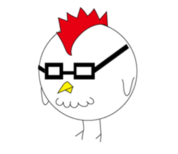 chicken with glasses sticker #3346330