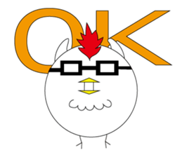 chicken with glasses sticker #3346332