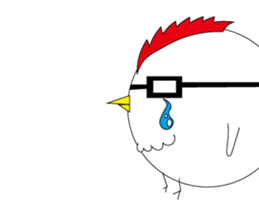 chicken with glasses sticker #3346356