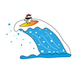 chicken with glasses sticker #3346361