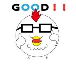 chicken with glasses sticker #3346367