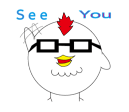 chicken with glasses sticker #3346369