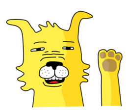 yellow dog and bird sticker #3347099