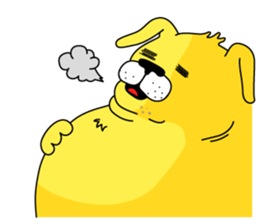 yellow dog and bird sticker #3347102