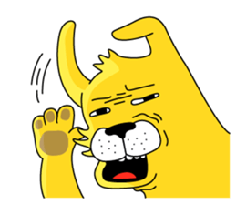 yellow dog and bird sticker #3347105