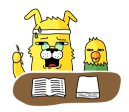 yellow dog and bird sticker #3347108