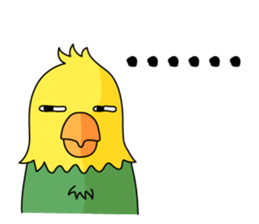 yellow dog and bird sticker #3347109