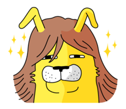 yellow dog and bird sticker #3347112