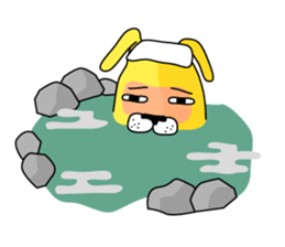 yellow dog and bird sticker #3347113