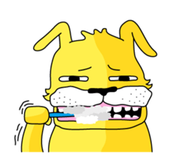 yellow dog and bird sticker #3347114