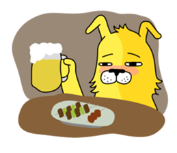 yellow dog and bird sticker #3347116