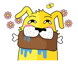 yellow dog and bird sticker #3347117