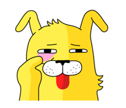 yellow dog and bird sticker #3347119