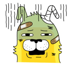 yellow dog and bird sticker #3347120