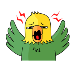 yellow dog and bird sticker #3347122