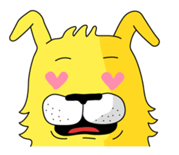 yellow dog and bird sticker #3347125