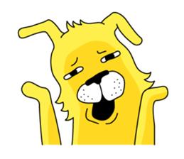 yellow dog and bird sticker #3347126