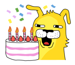 yellow dog and bird sticker #3347129