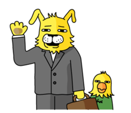 yellow dog and bird sticker #3347130