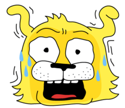 yellow dog and bird sticker #3347131