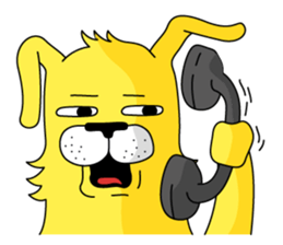 yellow dog and bird sticker #3347132