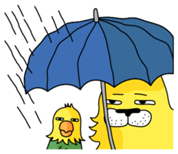 yellow dog and bird sticker #3347133