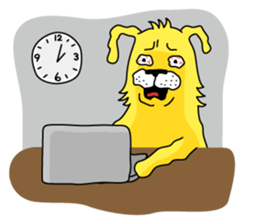 yellow dog and bird sticker #3347134